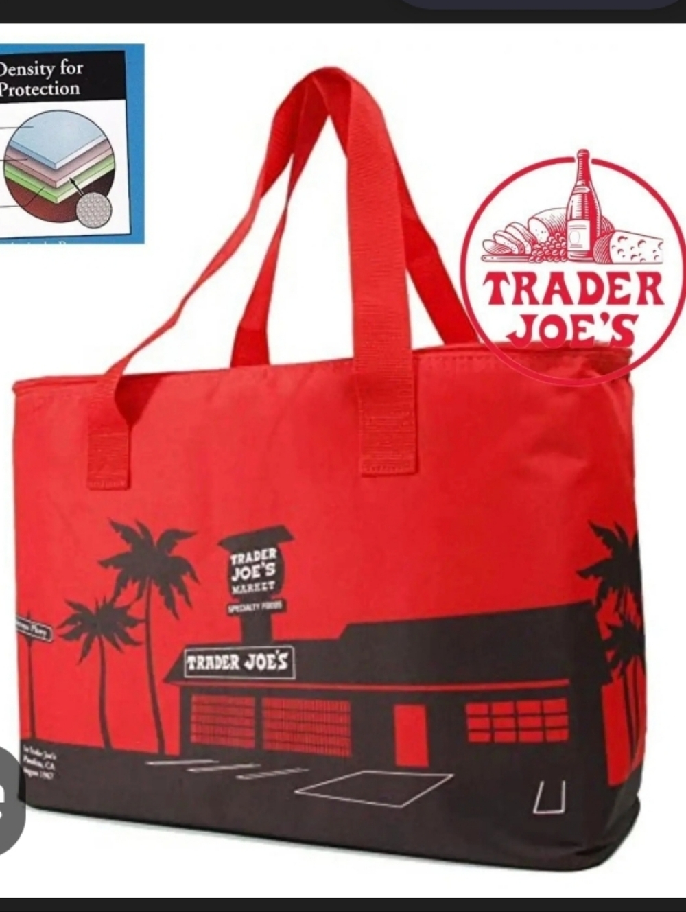 Red Xlarge Reusable Grocery 8gallonTote Bag